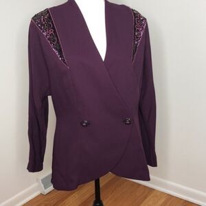T.N.B. Vintage Blazer, Eggplant Color, 13/14